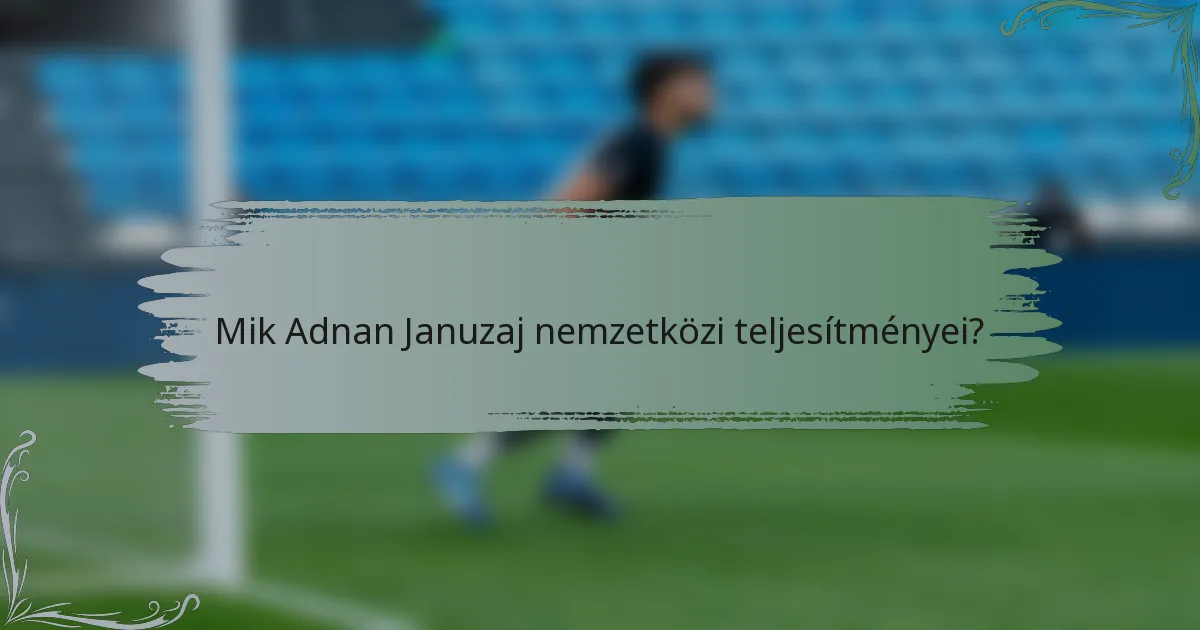 Mik Adnan Januzaj nemzetközi teljesítményei?