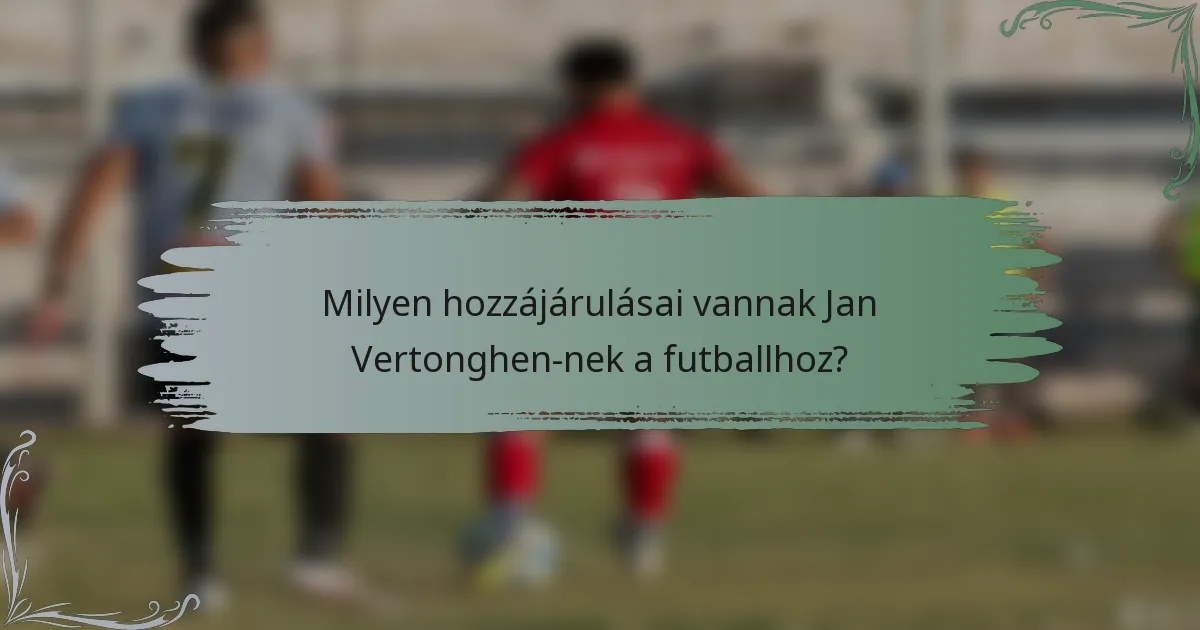 Milyen hozzájárulásai vannak Jan Vertonghen-nek a futballhoz?